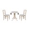 International Concepts Round 42 in Dual Drop Leaf Table with 2 Madrid Chairs, Unfinished, 42 W, 42 L, 29.75 in H, Wood K-42DP-C2P-2 - alternate 3